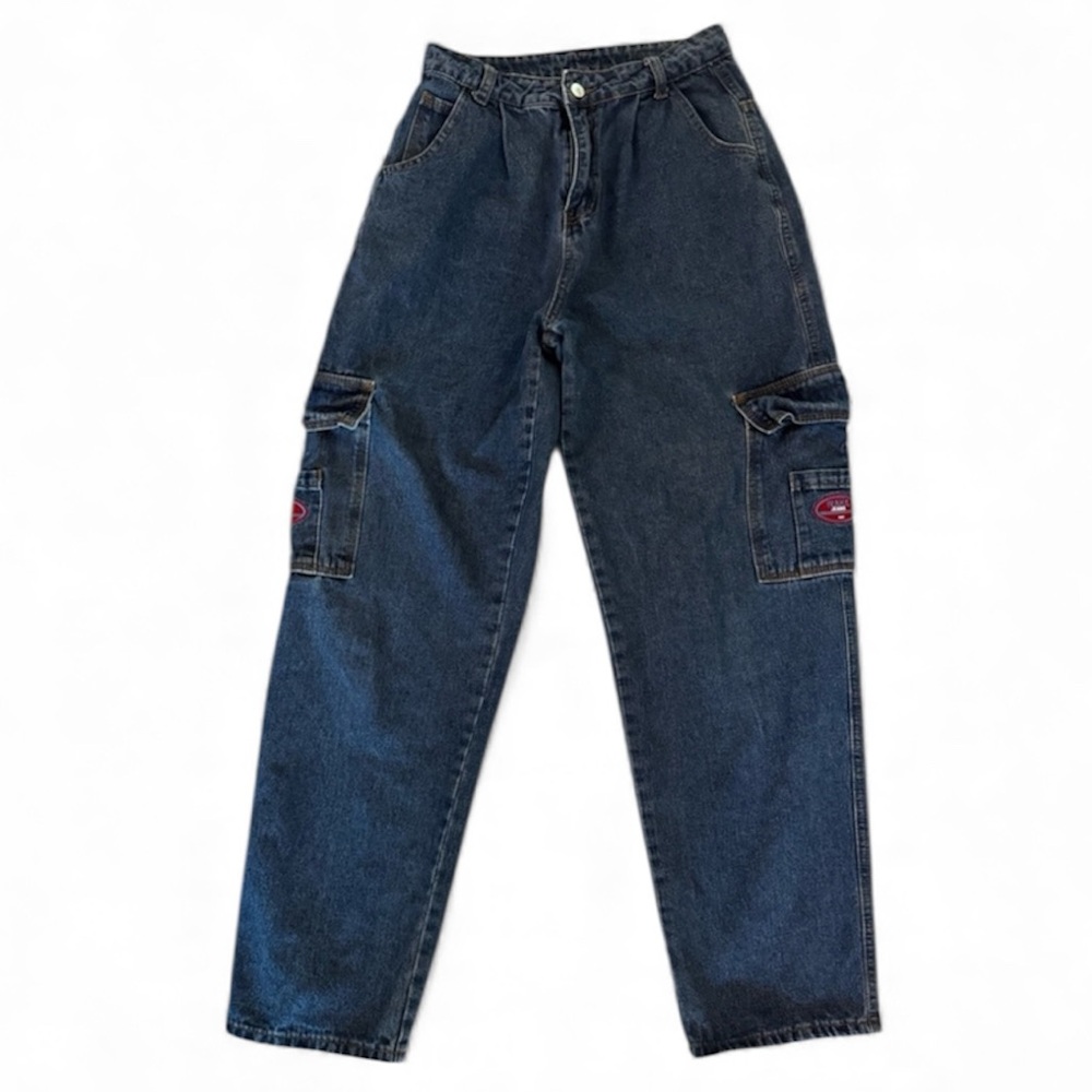 WAKE JEANS Vintage 90s Baggy Cargo Jeans Unisex Size 26